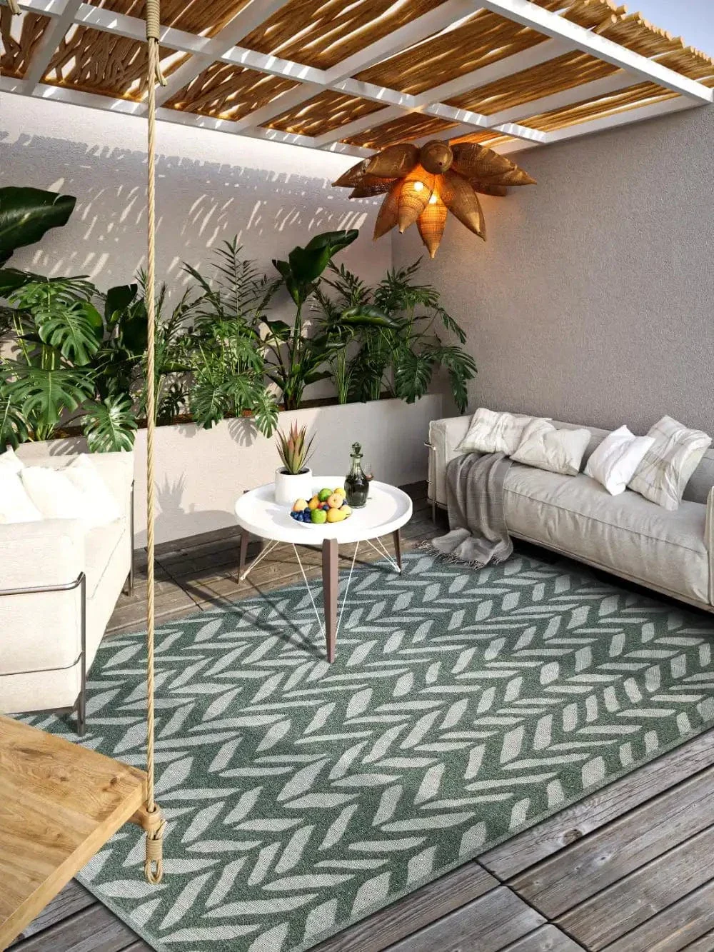 1883 Indoor Outdoor 106157 Jungle Green Rug