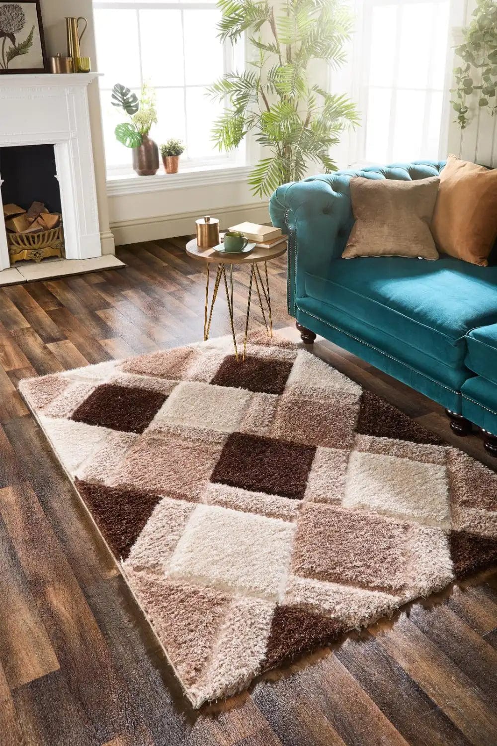 3D Geo Shaggy Beige