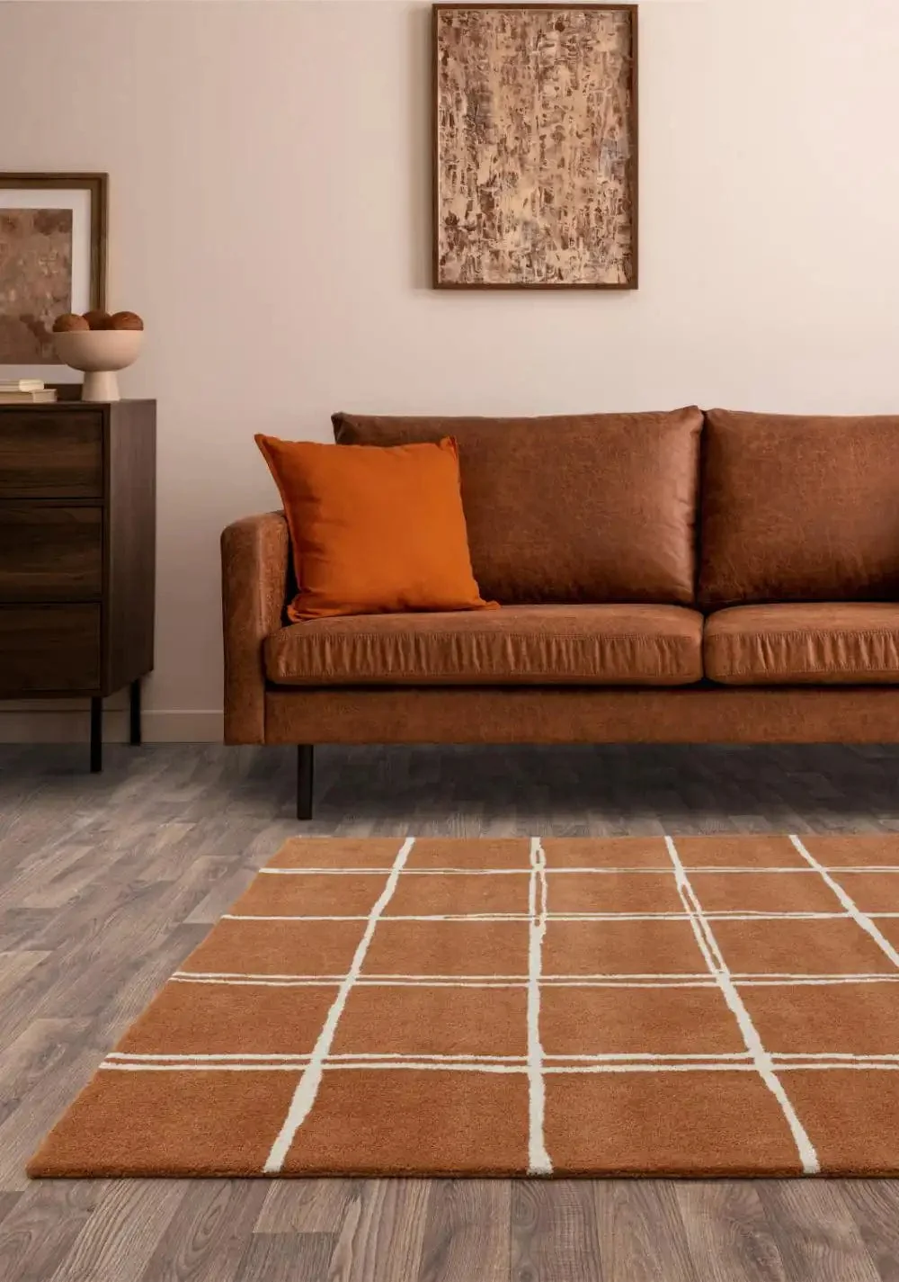 Albany Asiatic Grid Rust