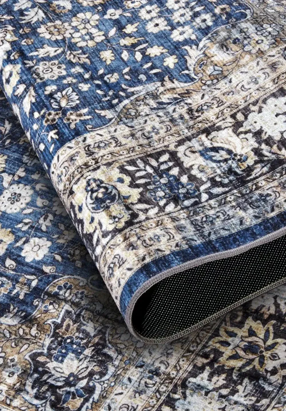 Asya 106039 Dark Blue Cream Rug - Image 4