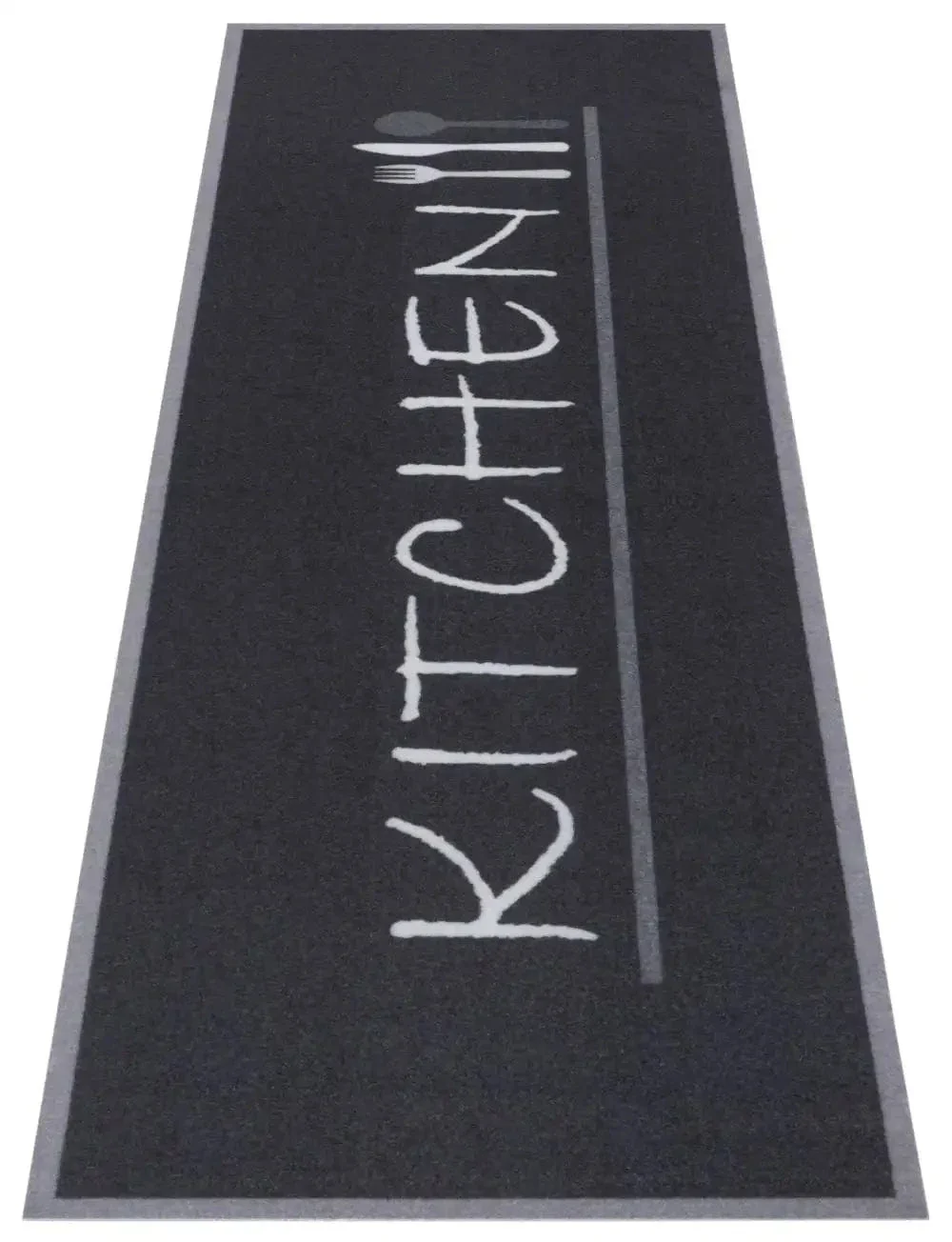 Cook & Clean 105725 Kitchen Black Rug - Image 2