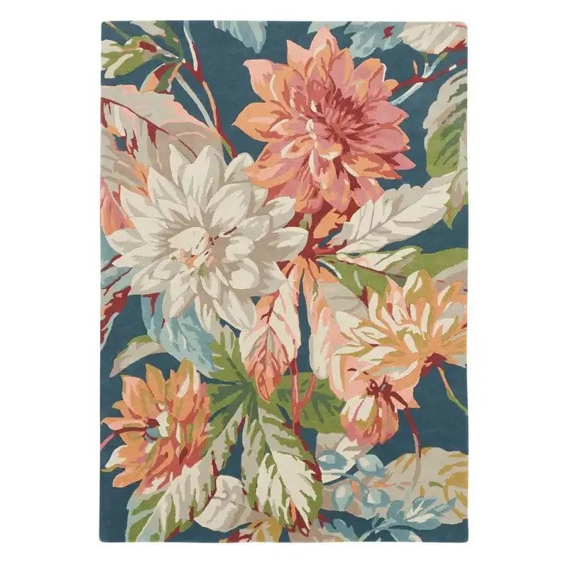 Dahlia and Rosehip 50608 Teal rugs - Image 2