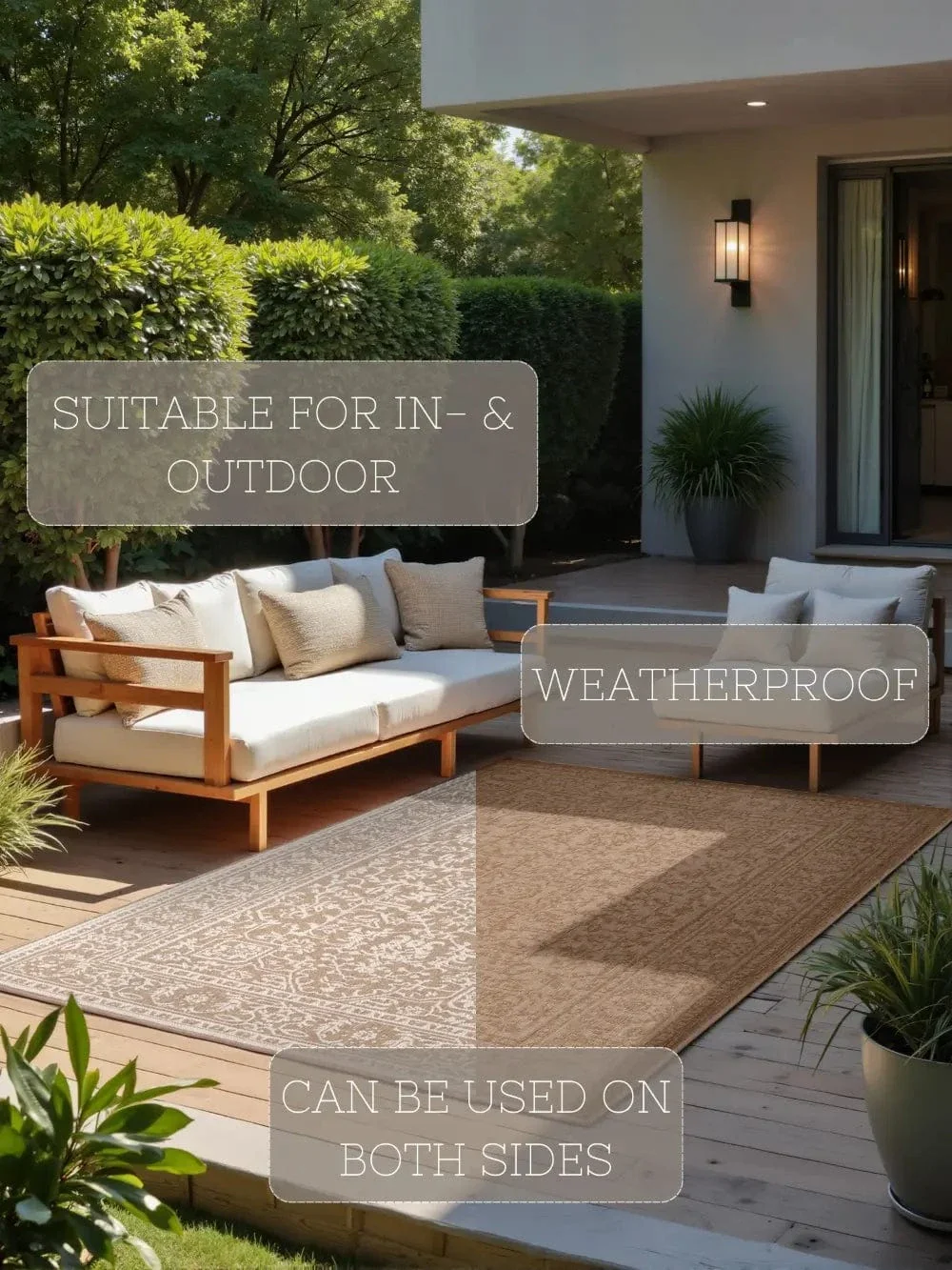 Duet 106250 Jute White Indoor / Outdoor Reversible - Image 2