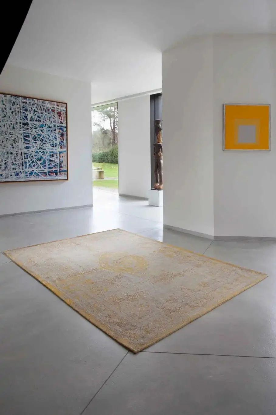 Fading World Medallion 9062 Grey Yellow Rugs