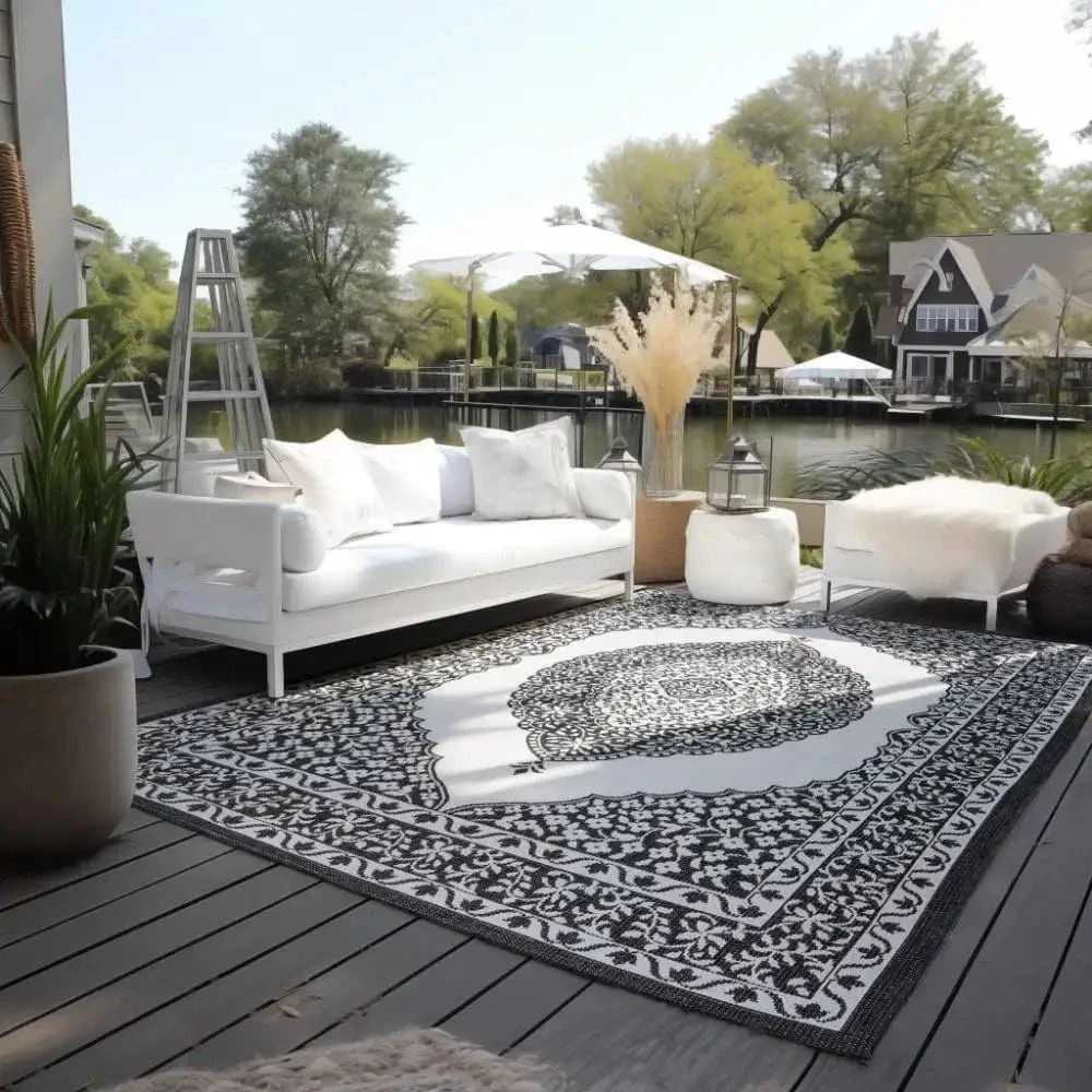 Gemini Reversible 106024 Black Rug