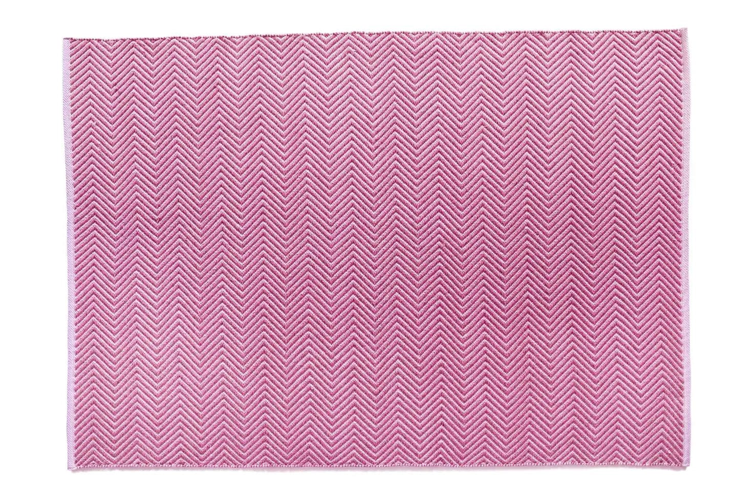 Hug Rug Woven Herringbone Rug Coral Pink