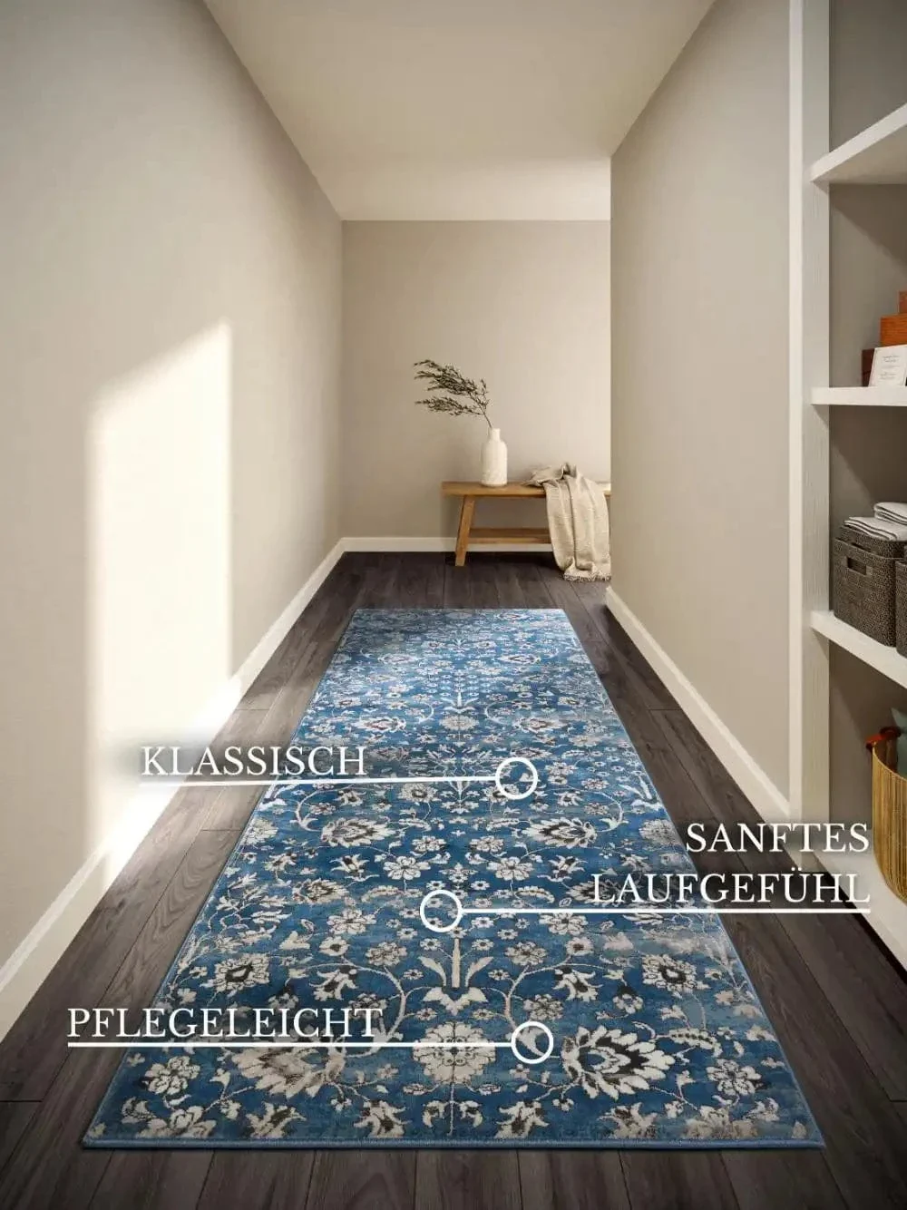 Kollektion 1869 106119 Blue Cream Rug - Image 3