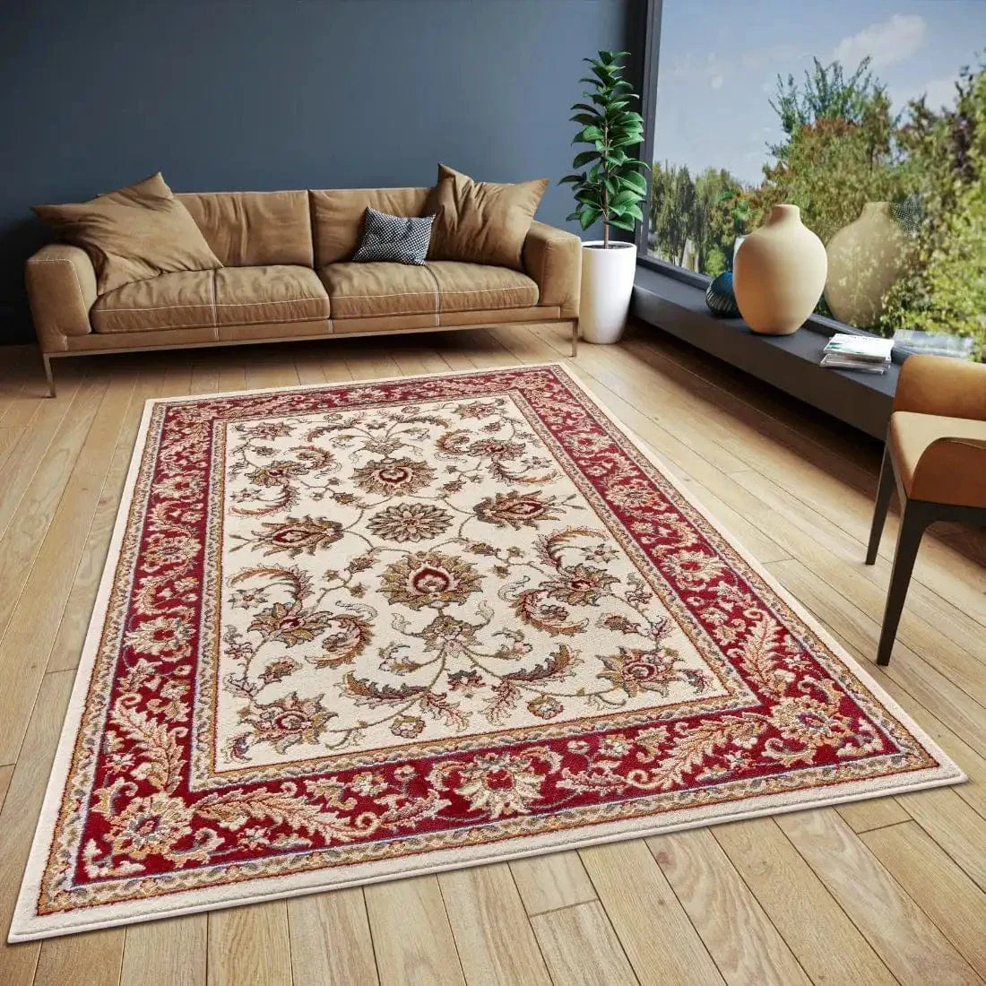 Luxor 105643 Cream Red Rug
