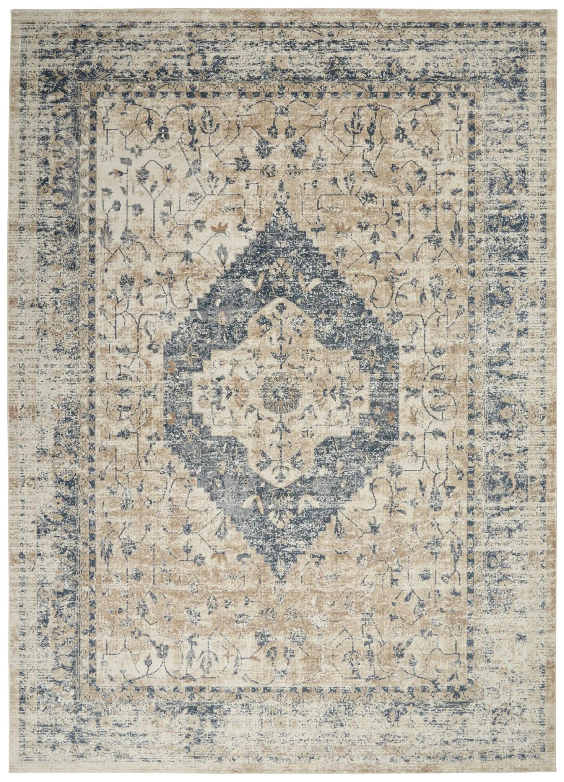 Kathy Ireland Malta MAI11 Ivory Blue Runner - Image 4