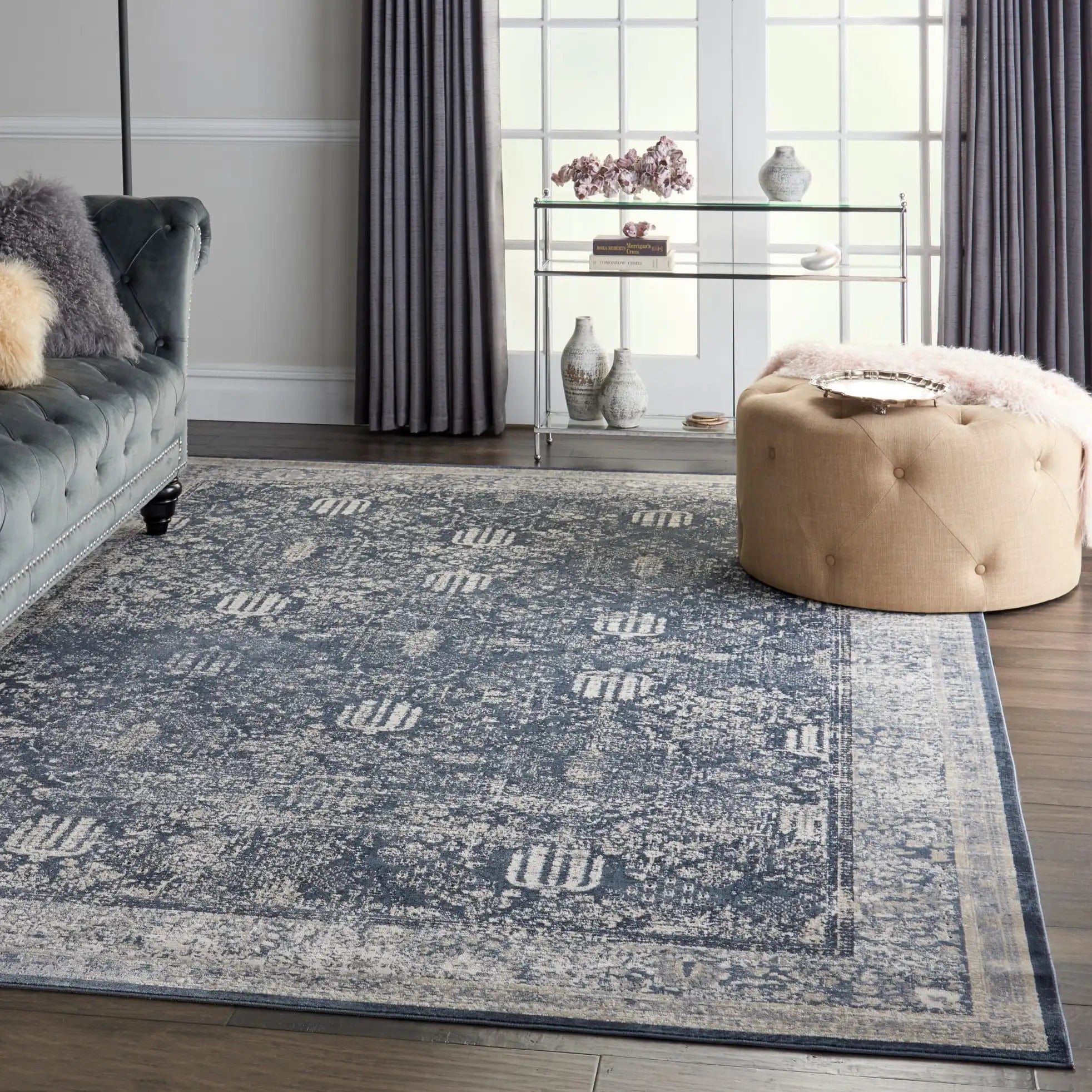 Kathy Ireland Malta MAI12 Navy Ivory Runner