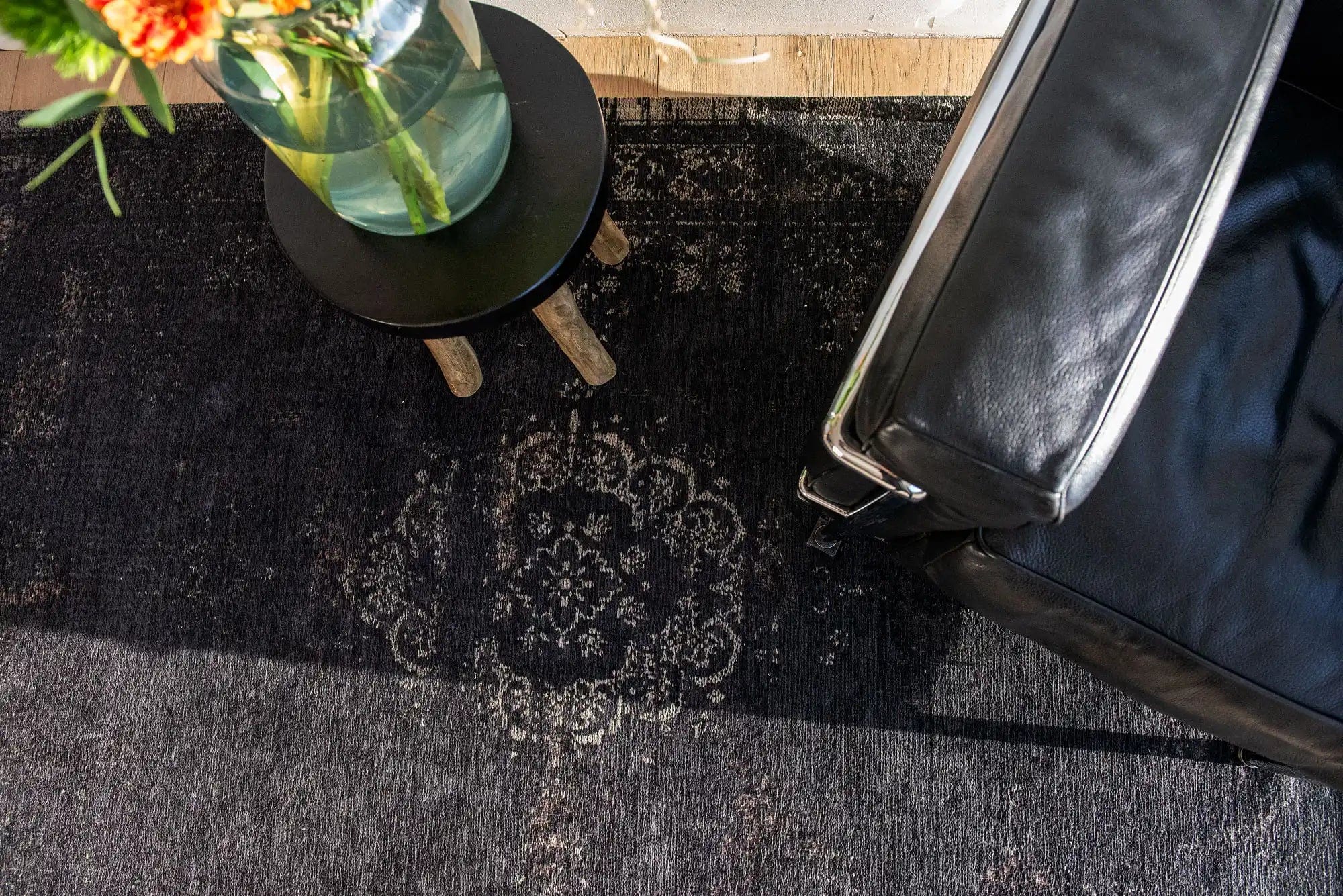 Fading World Medallion 8263 Mineral Black Rugs - Image 3