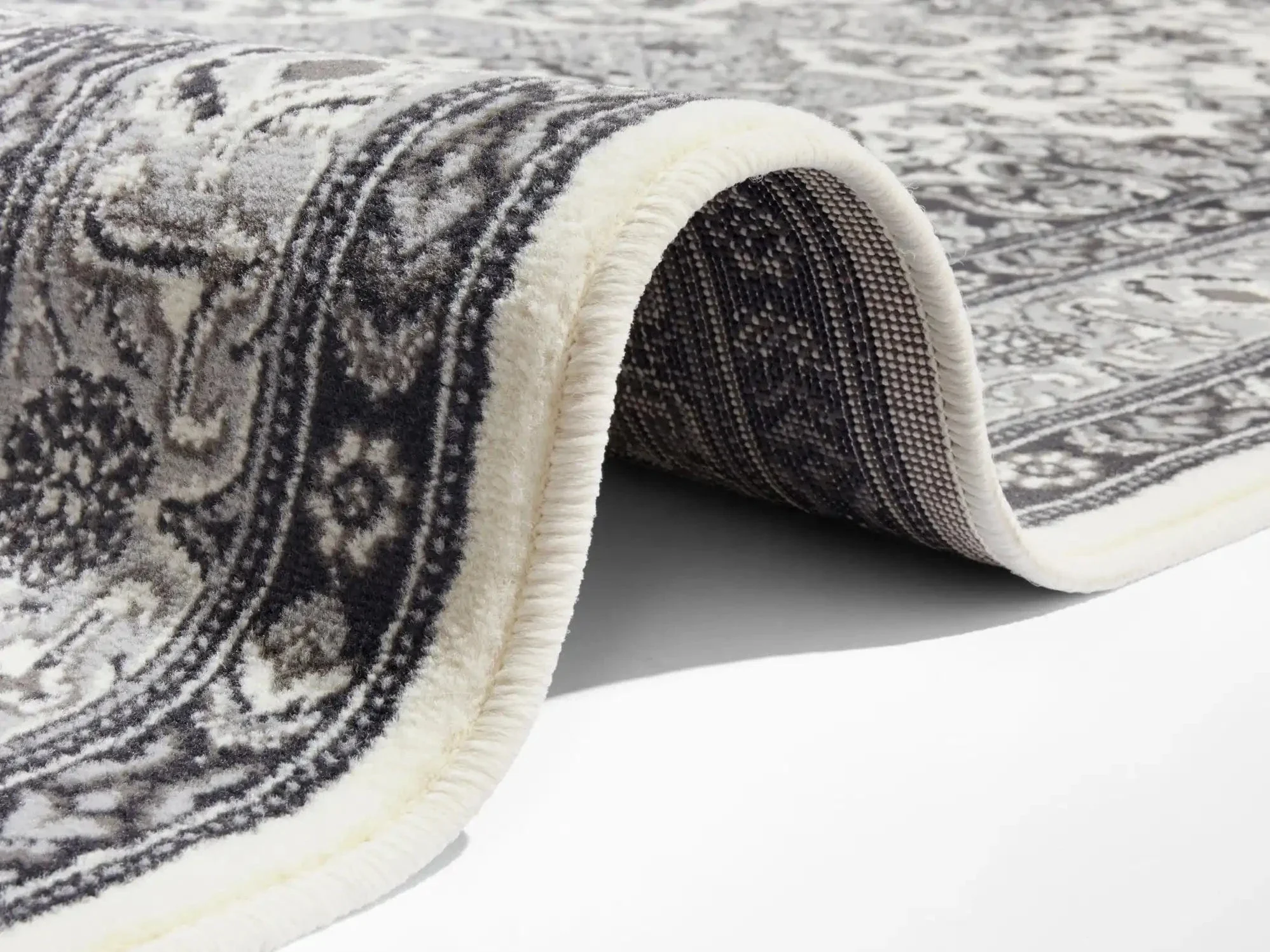 Mirkan 104107 Tabriz Cream Grey Rug - Image 3