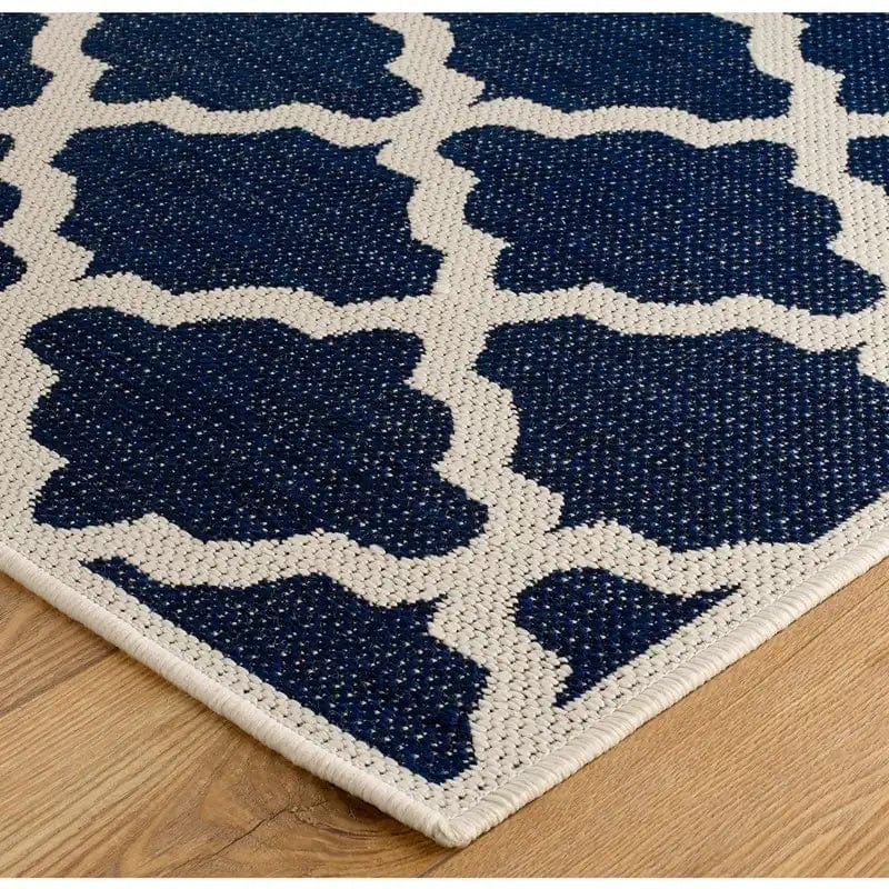 Moda Flatweave Trellis Blue - Image 2