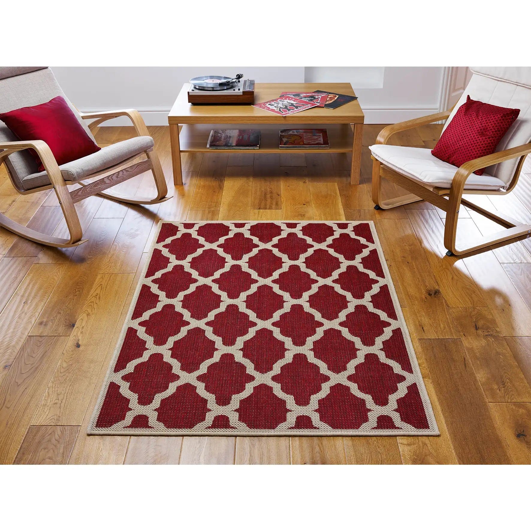 Moda Flatweave Trellis Red