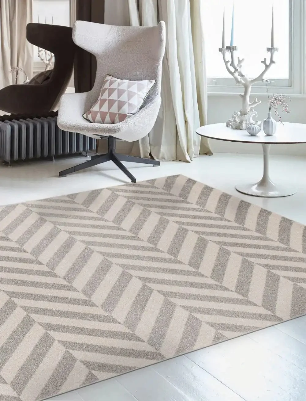 muse grey chevron rug mu07
