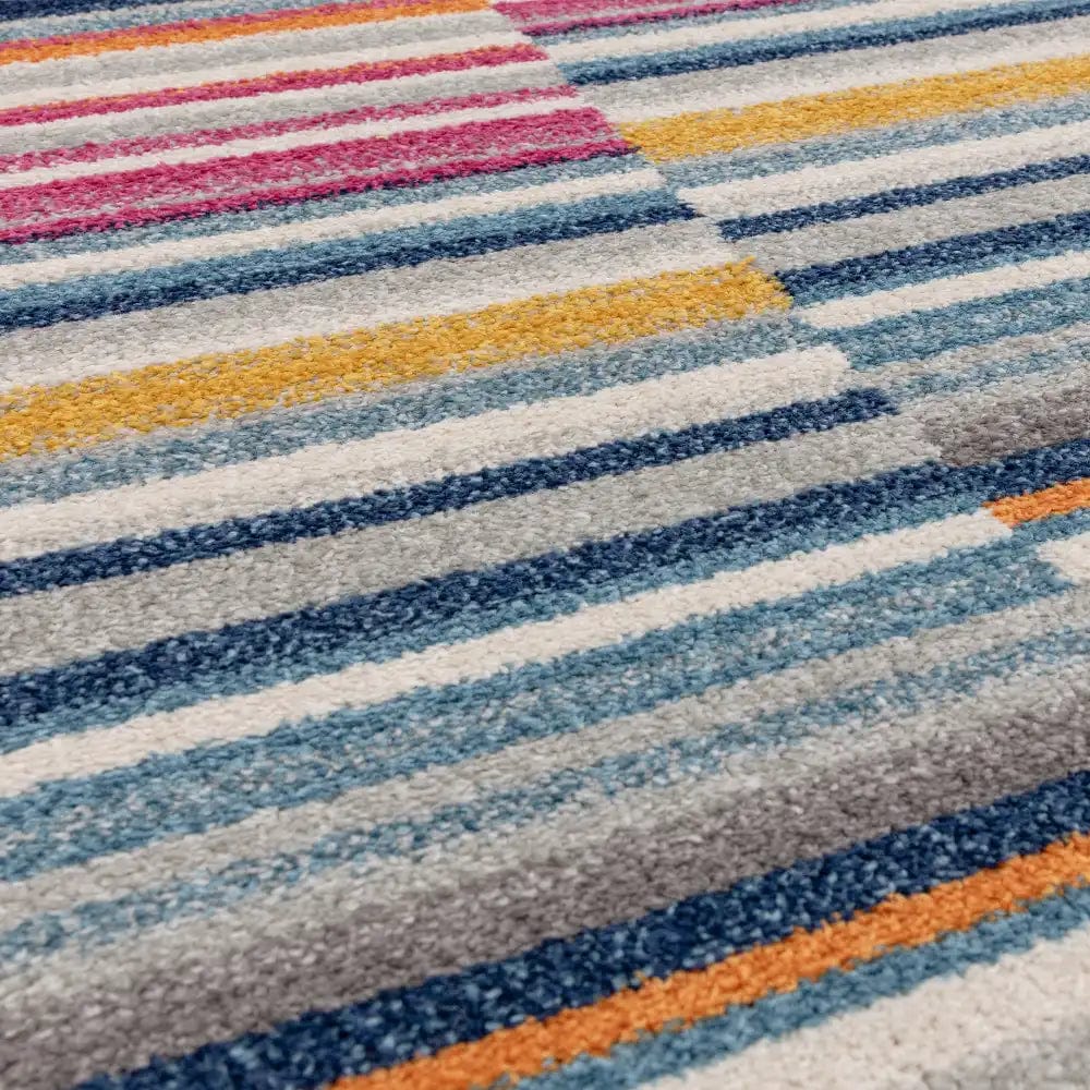 muse multi coloured stripe rug mu06 - Image 3