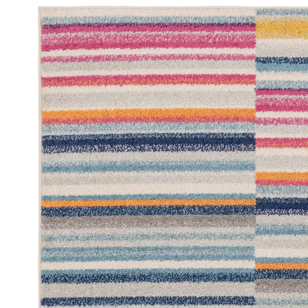 muse multi coloured stripe rug mu06 - Image 5