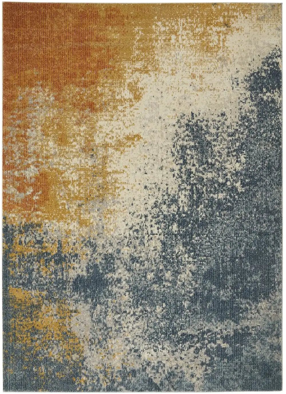 Nourison Rossa ROS13 Light Blue Gold - Image 5
