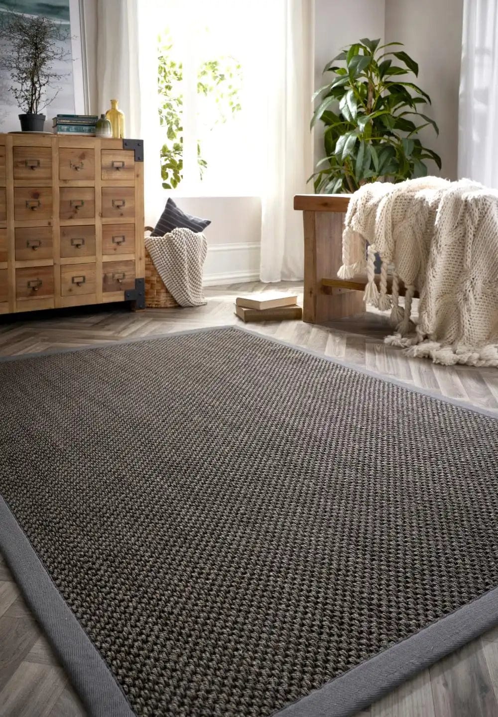Origins Sisal Dark Grey with Grey Border