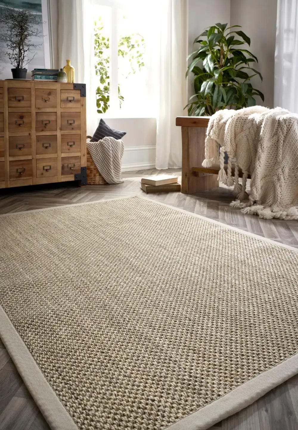 Origins Sisal Light Beige with Sand Borde