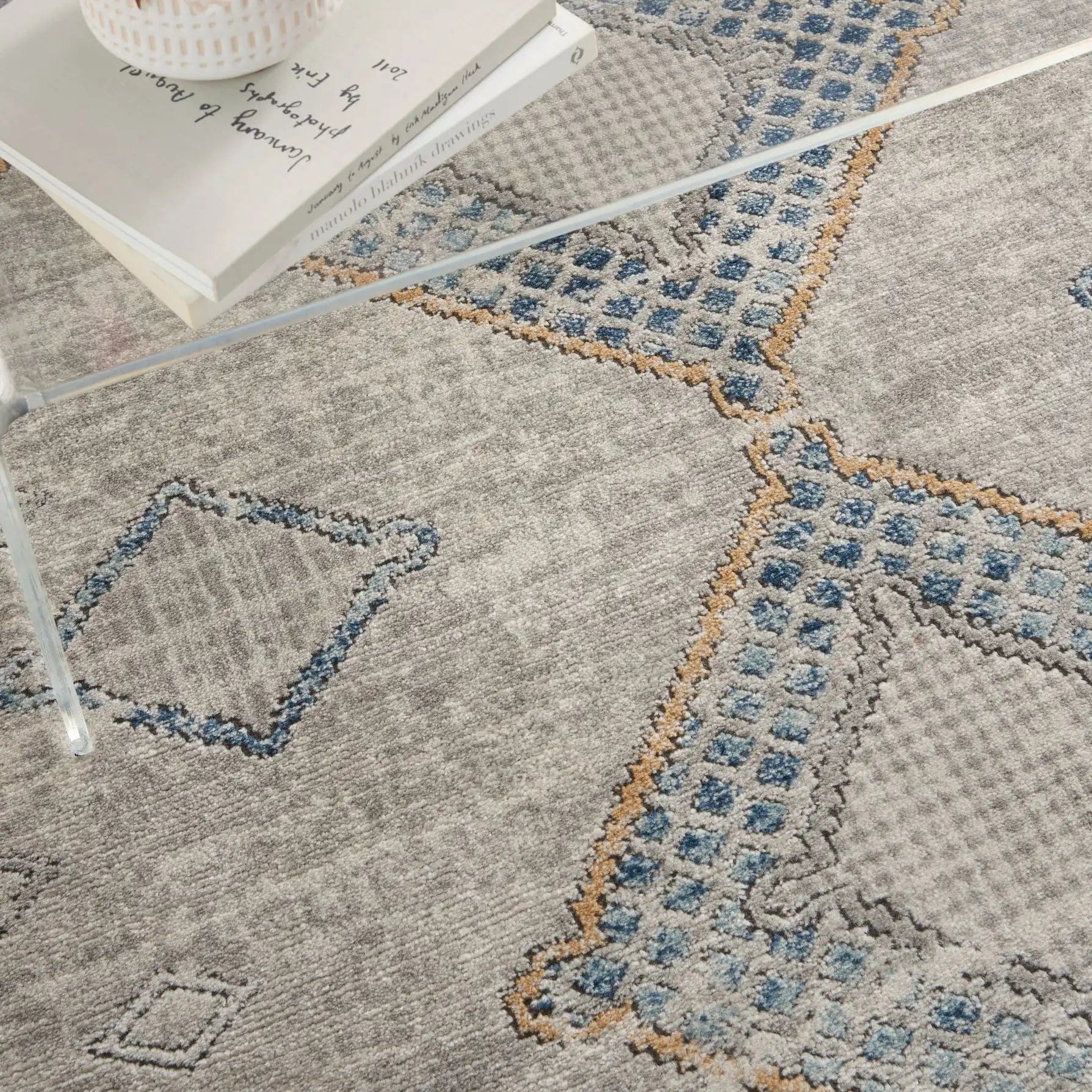 Quarry QUA14 Ivory Grey Blue Runner - Image 2