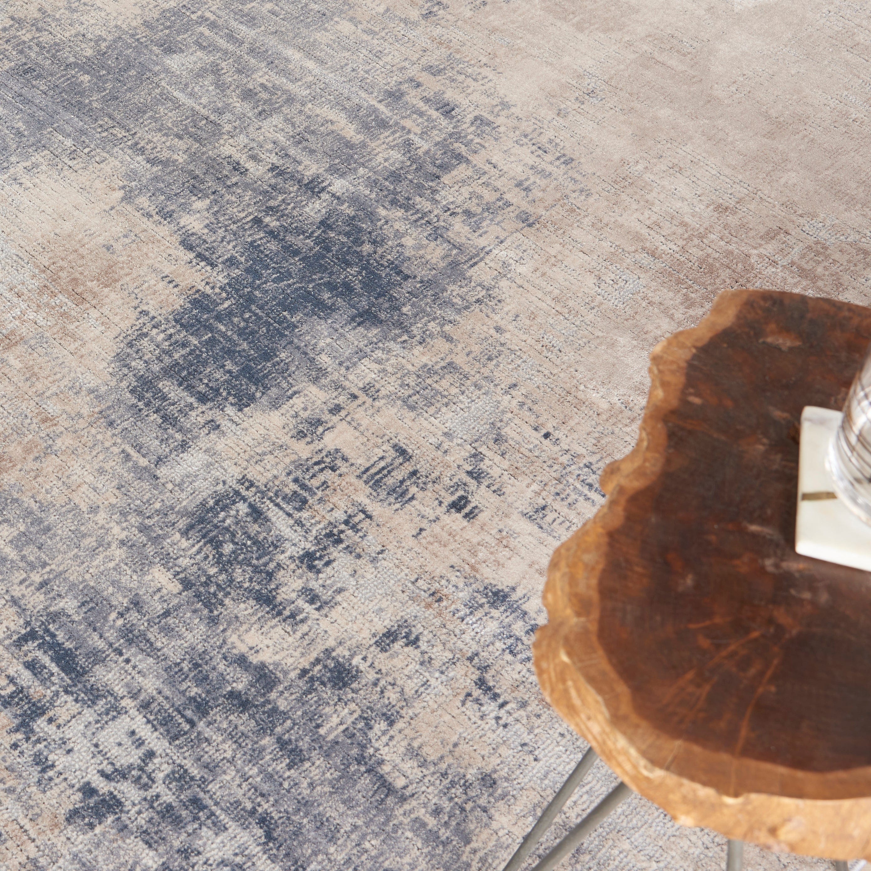 Rustic Textures RUS01 Grey Beige Round
