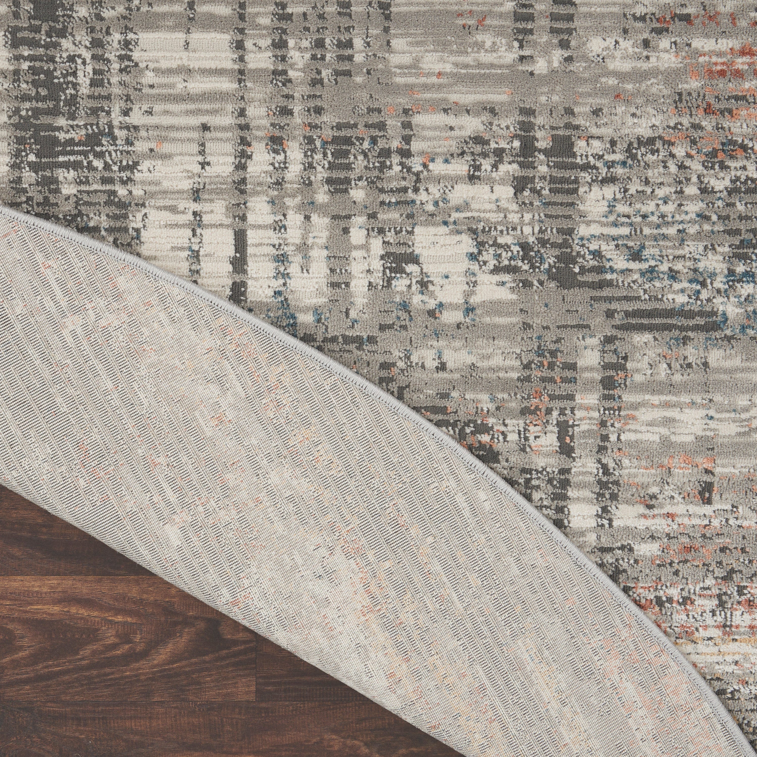 Rustic Textures RUS12 Grey Multi Round