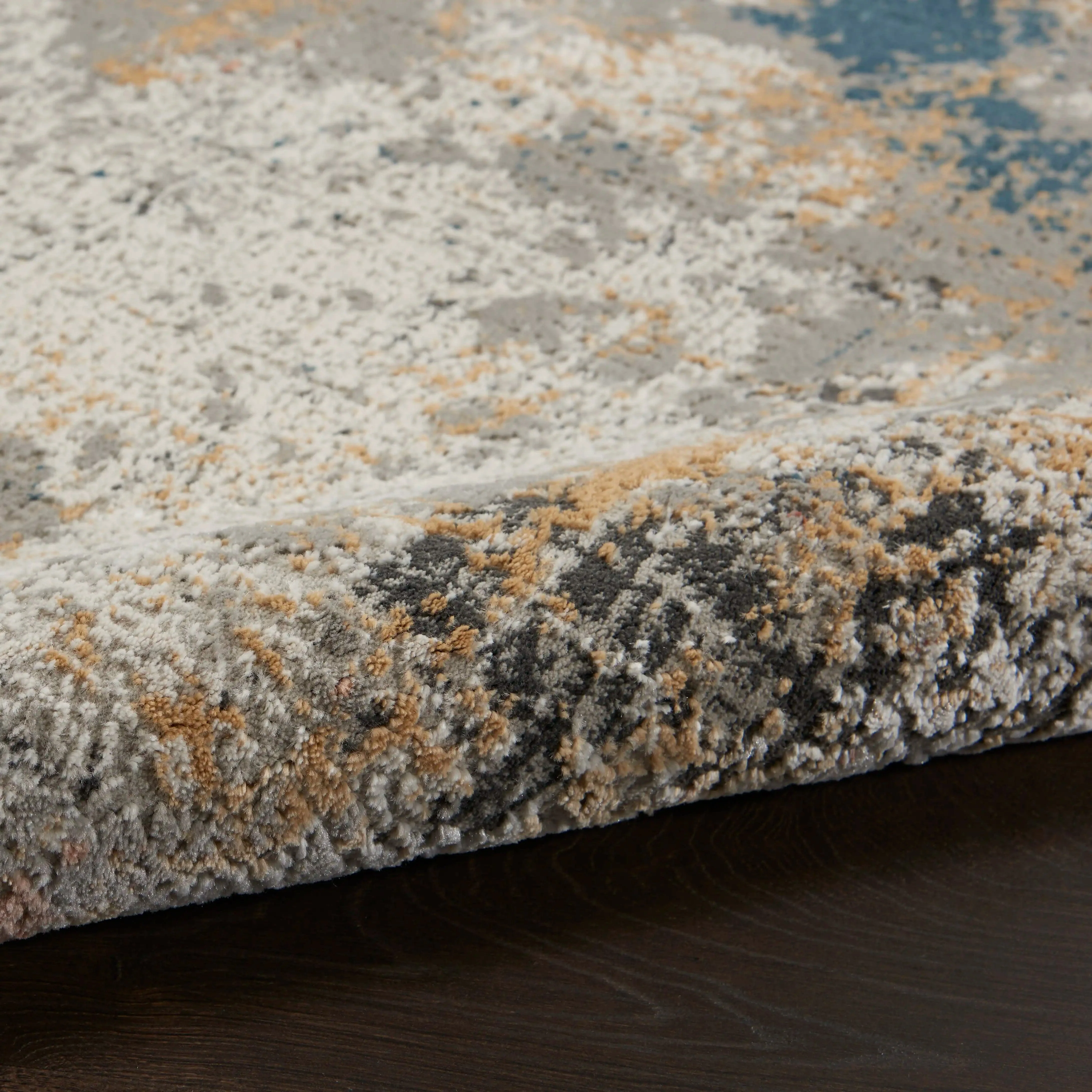 Rustic Textures RUS13 Grey Blue Runner - Image 3