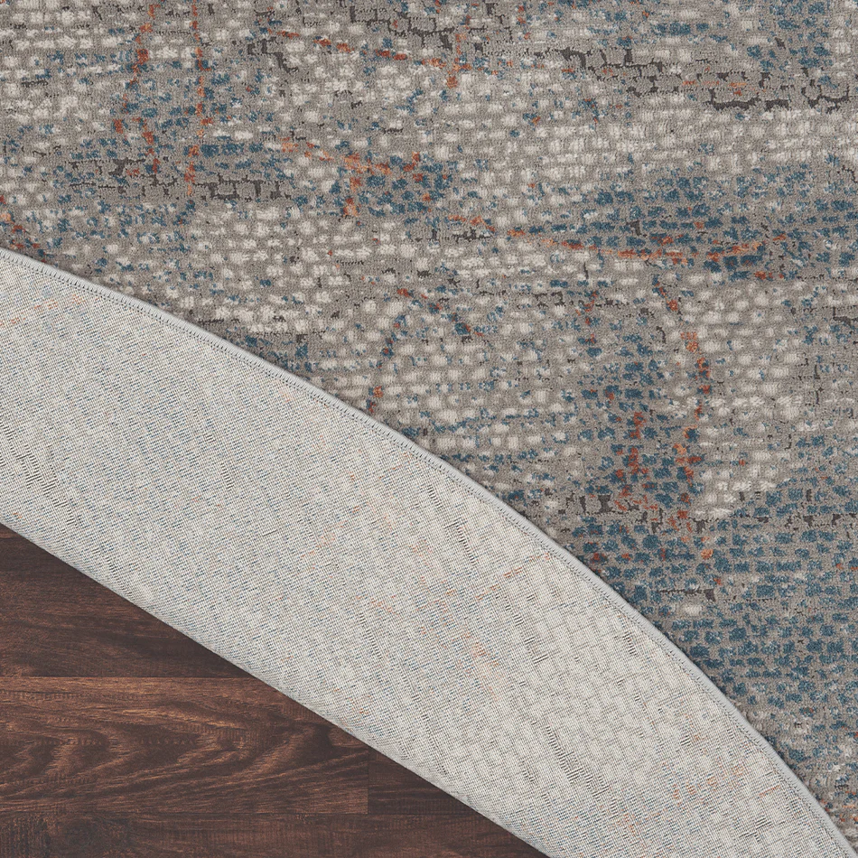 Rustic Textures RUS15 Light Grey Blue Round