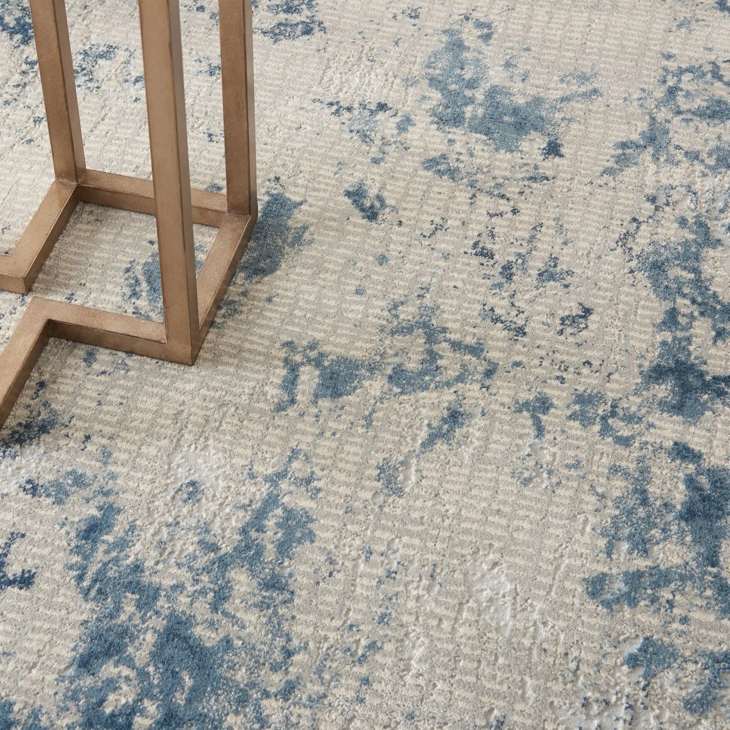 Rustic Textures RUS16 Grey Blue Runner - Image 2