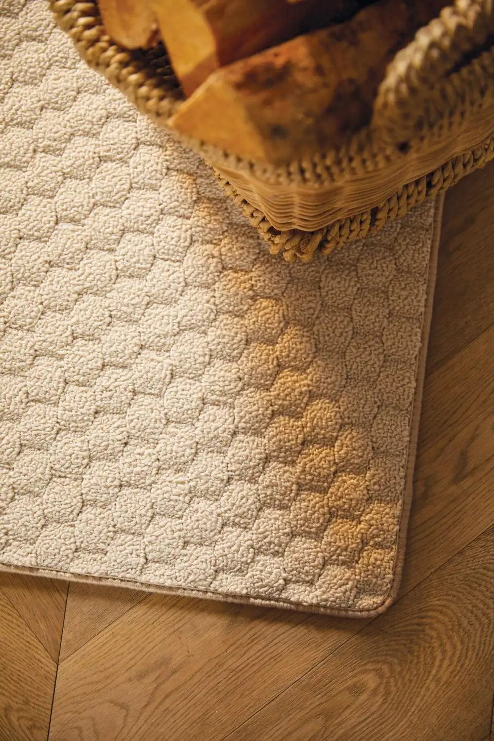 Sculptured Washable Basket Honeycomb Ivory - Image 2