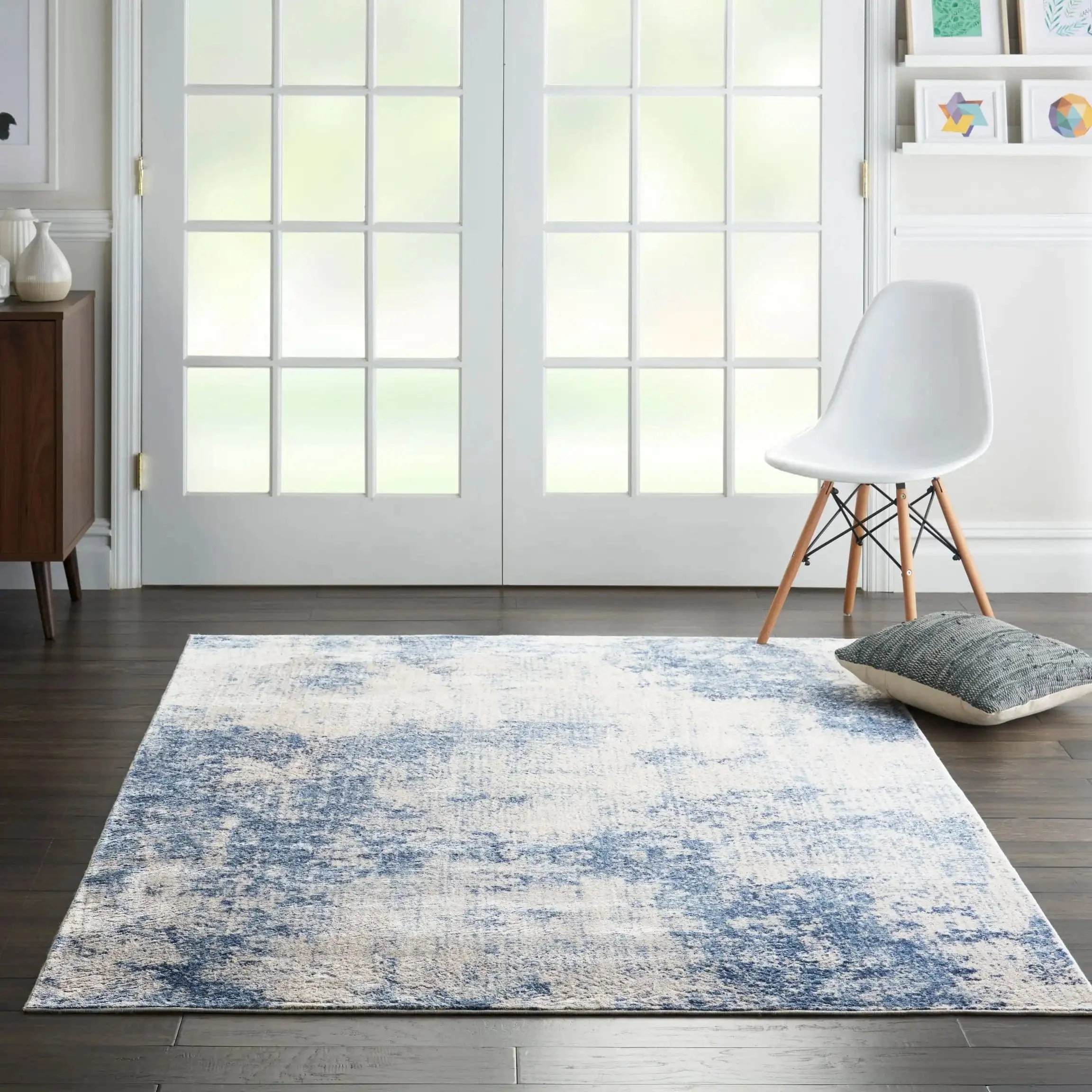 Silky Textures SLY01 Ivory Blue Runner