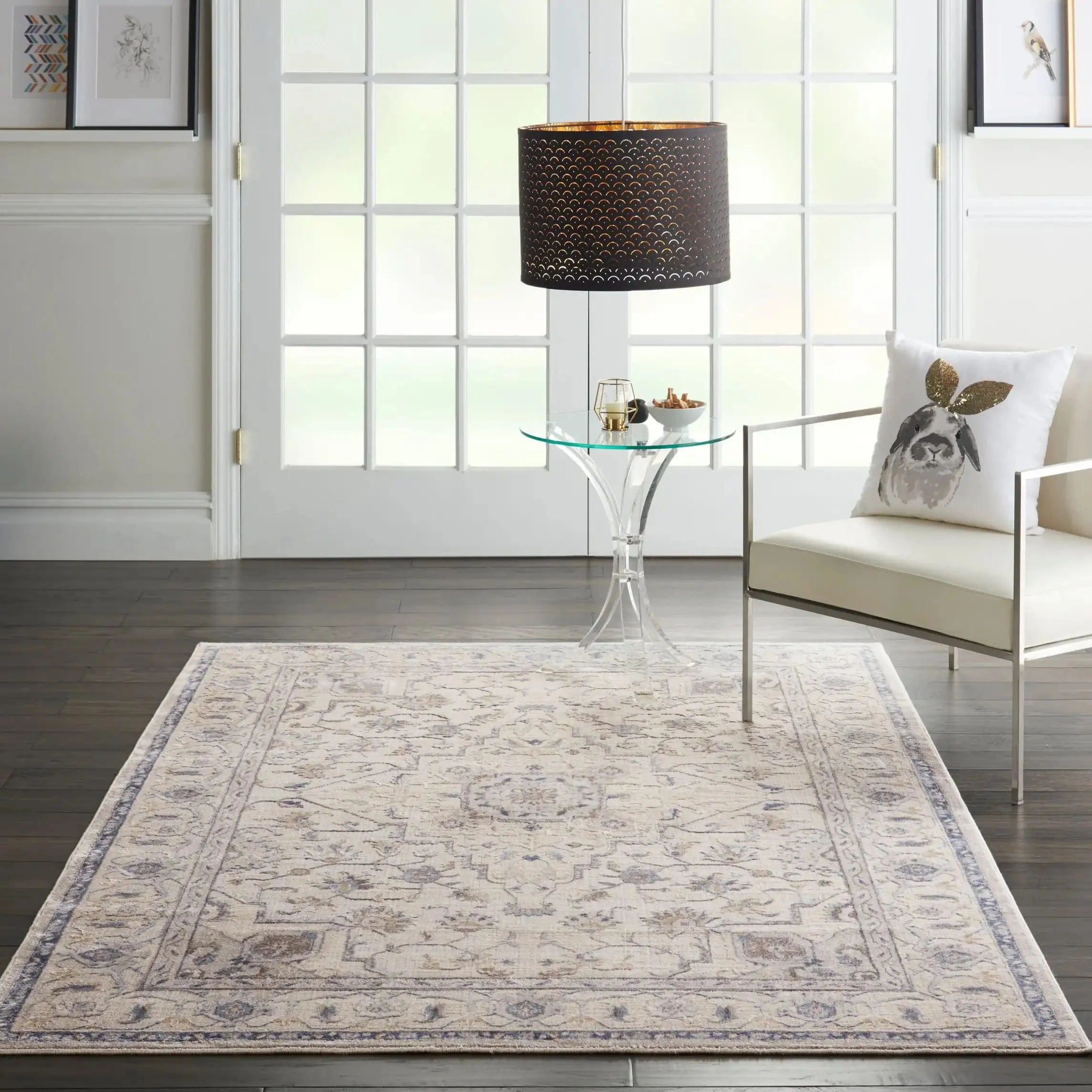 Silky Textures SLY08 Ivory Grey Runner