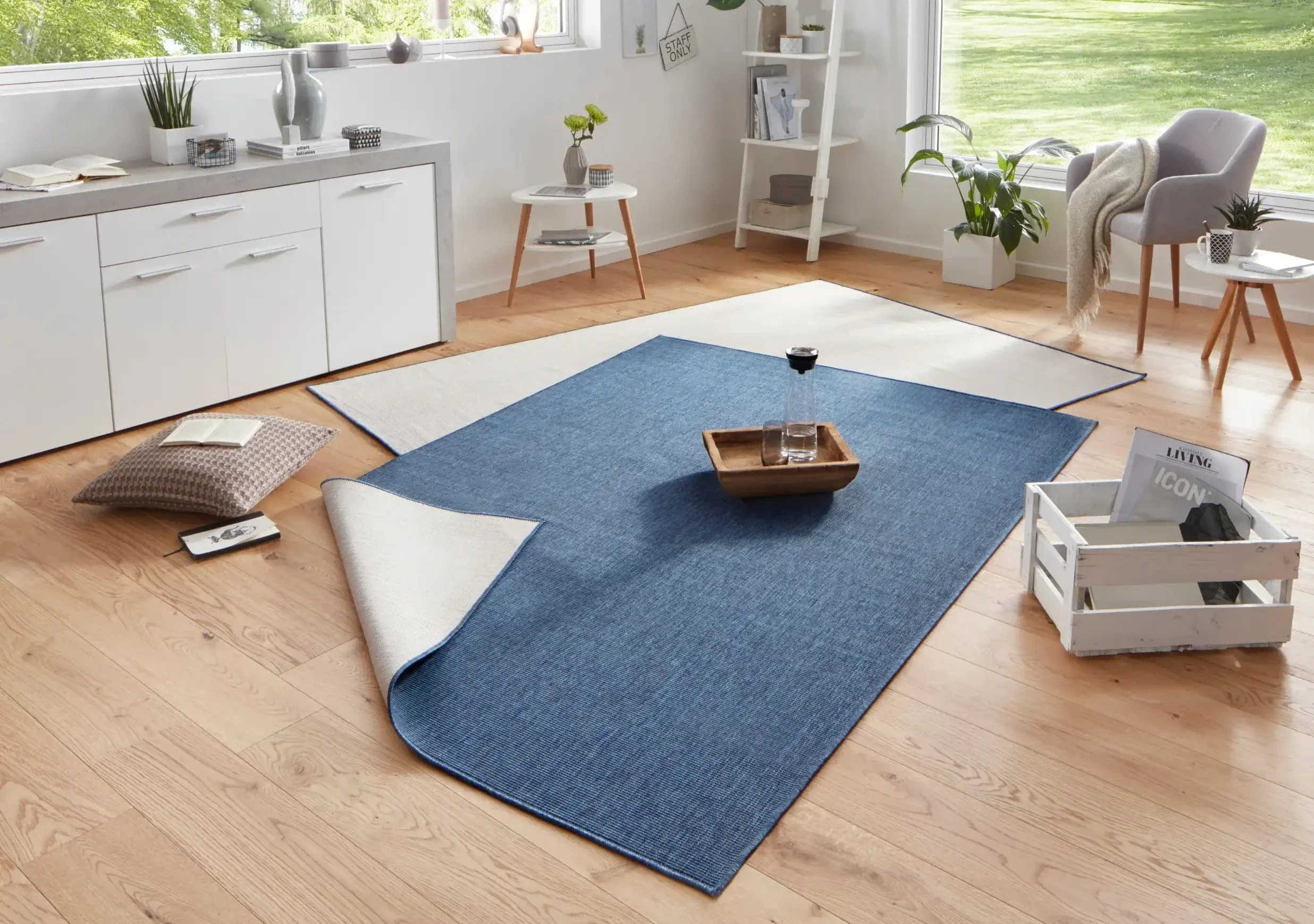 Twin 103100 Blue Cream Rug