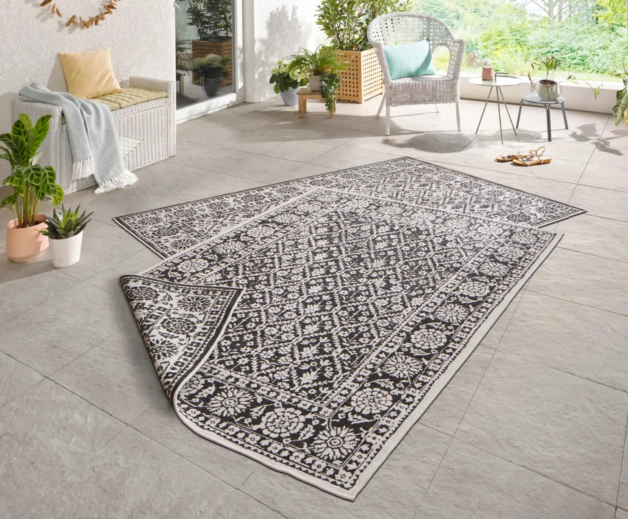 Twin 103113 Black Cream Rug