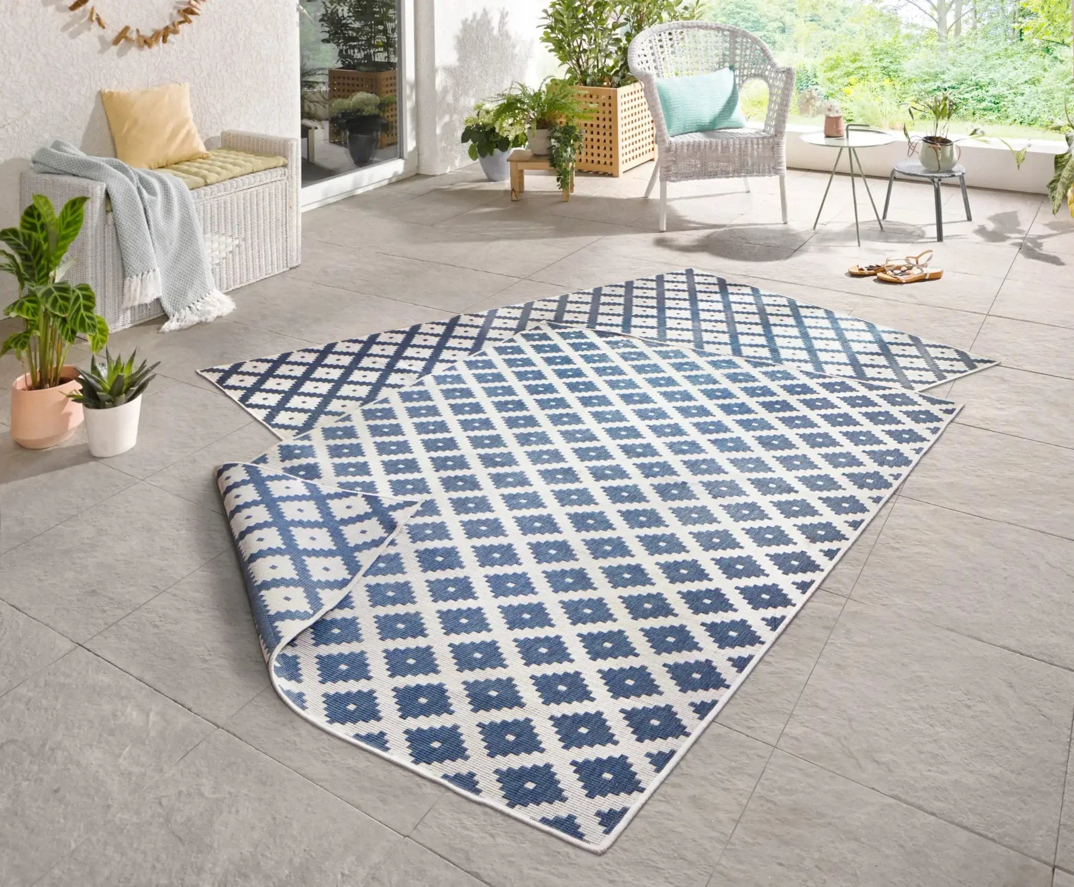 Twin 103128 Blue Cream Rug