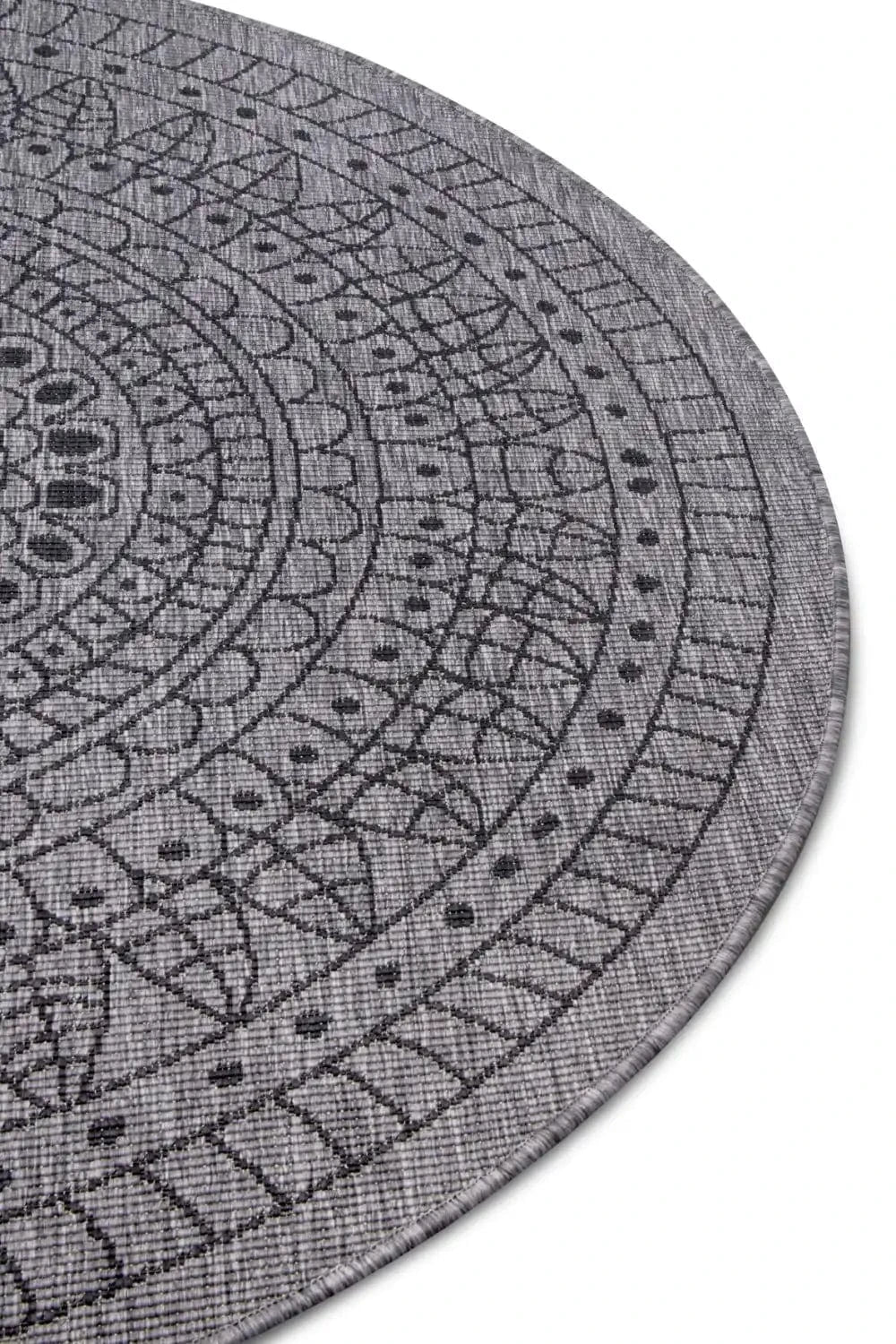 Twin Reversible Circles Indoor Outdoor 105476 Night Silver Rug - Image 5