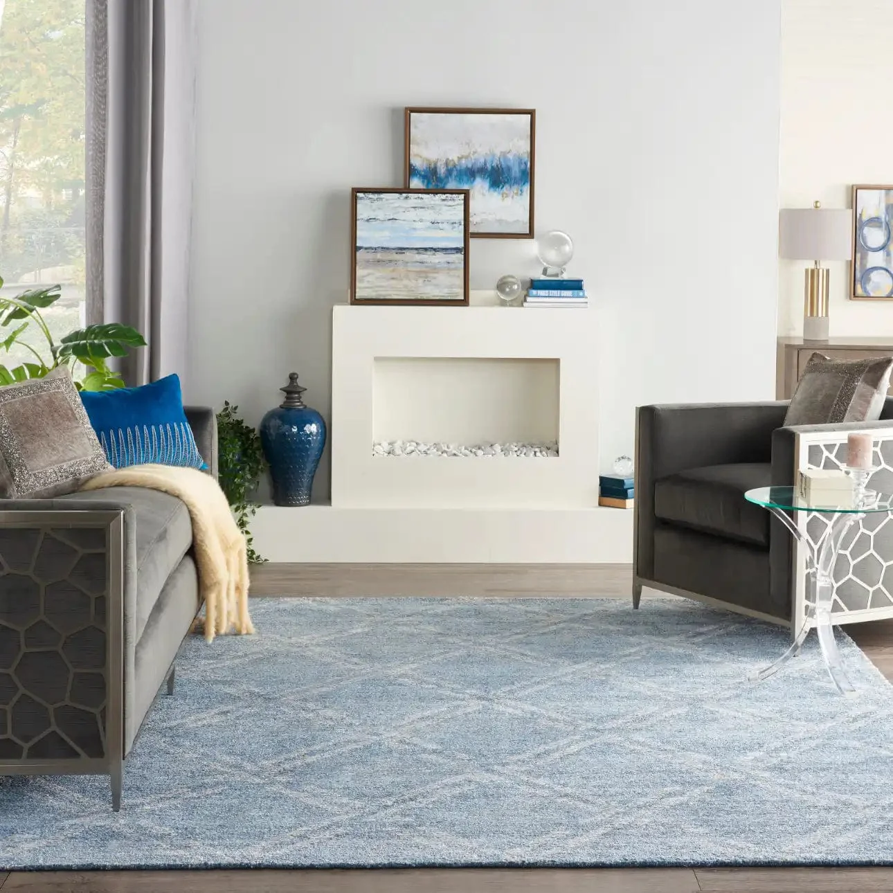 Venosa VSN01 Blue Ivory Runner - Image 4