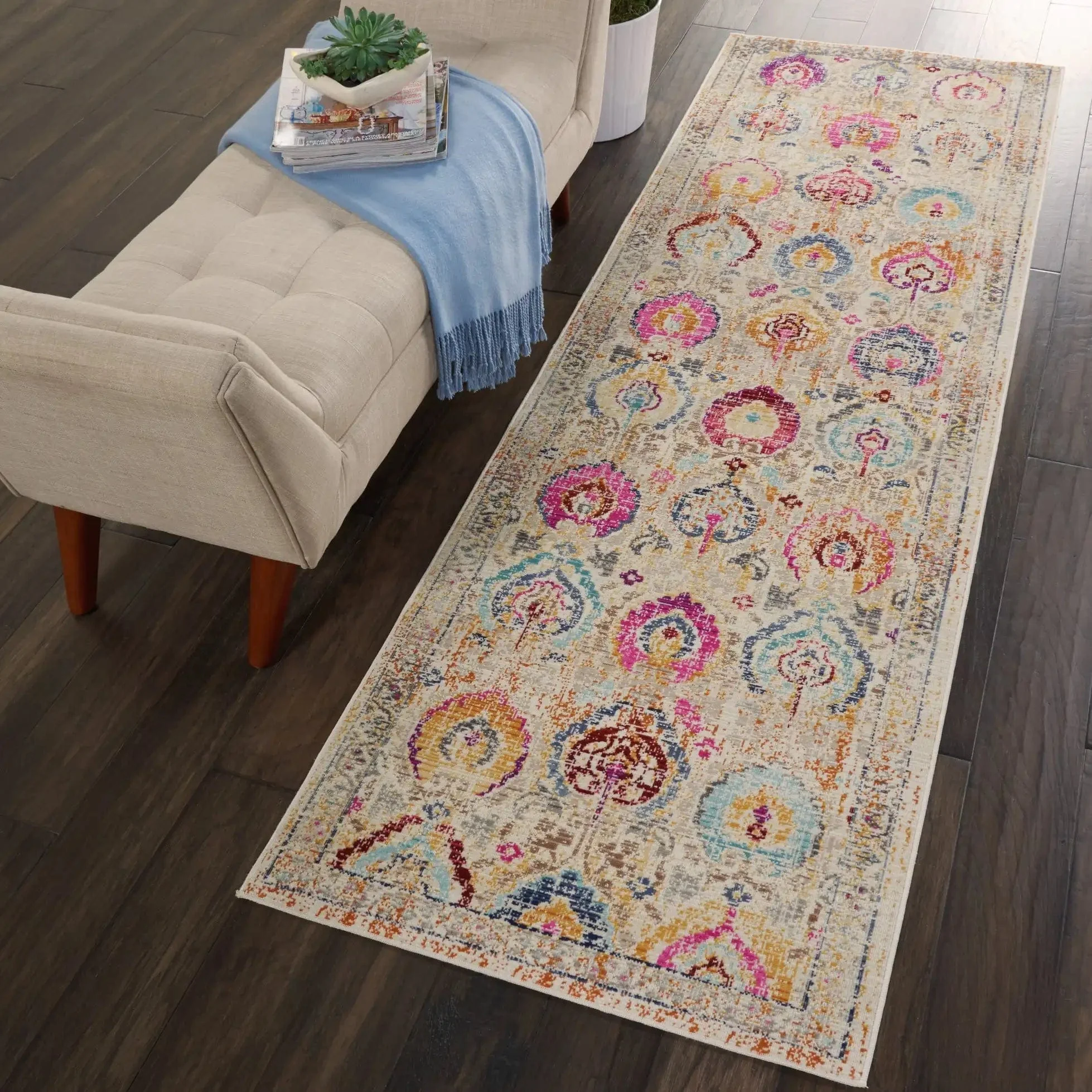 Vintage Kashan VKA04 Ivory Multi - Image 6
